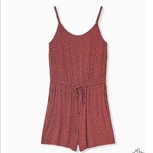 Torrid Super Soft Polka Dot Drawstring Romper